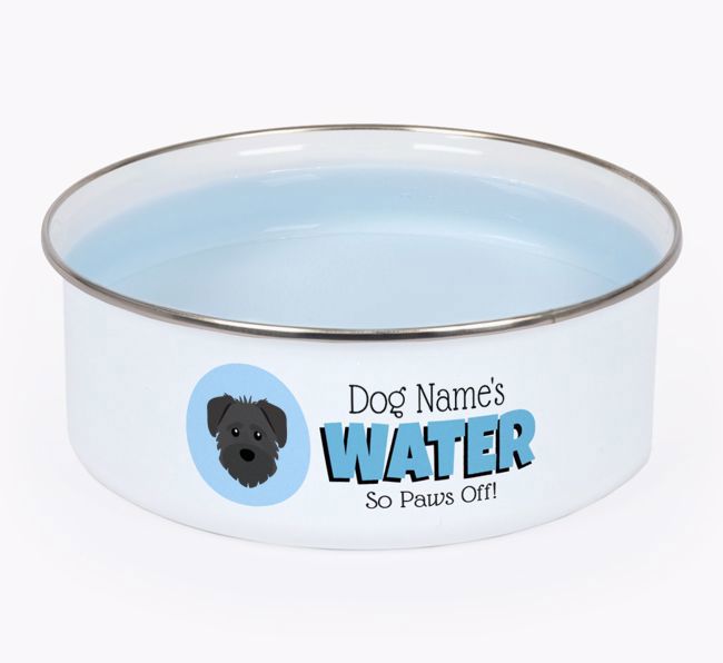 Water, Paws Off: Personalised {breedFullName} Enamel Dog Bowl